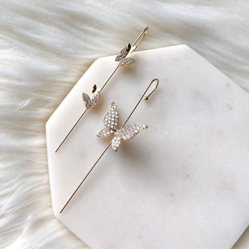Mariposa Butterfly Ear Hook / Ear Cuff - 2 Styles-Earrings-The Songbird Collection