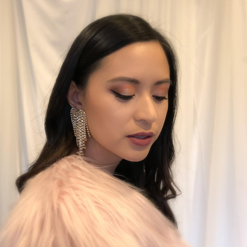 Rhinestone Heart Tassel Earrings - 4 Colors- LOW STOCK! - The Songbird Collection 