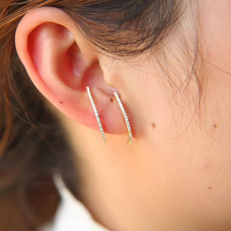 Layla Earlobe Hugger Earrings 925 Sterling Silver - The Songbird Collection 