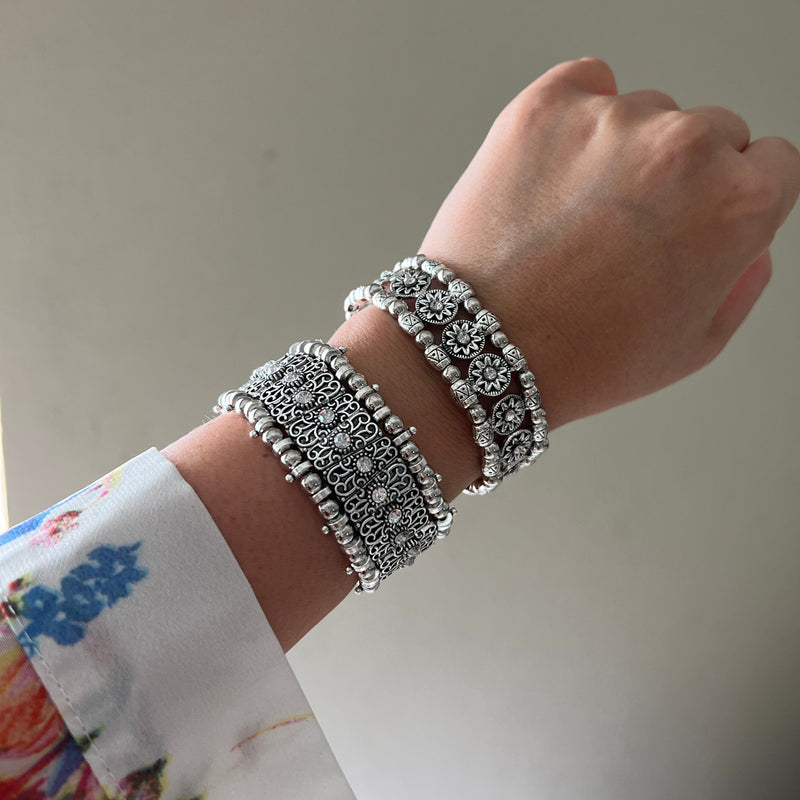 Priya Vintage Metal Bracelet - The Songbird Collection 