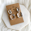 Squared Glass Gem Earrings-Earrings-The Songbird Collection