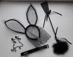 Black Lace Polka Dot Bunny Ear Headband - 8 LEFT! - The Songbird Collection 