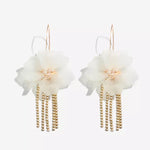 Penelope Flower & Rhinestone Tassel Earrings - The Songbird Collection 