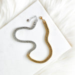 Two Toned Cuban Chain Necklace-Necklaces-The Songbird Collection
