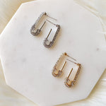 Glitz Safety Pin Earrings - As Seen on Celebrities! - The Songbird Collection 