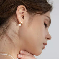 Amara Mini Pearl Huggies-Earrings-The Songbird Collection