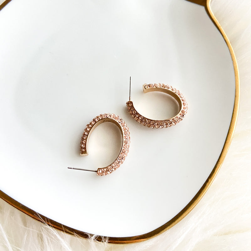 Stella Oblong Rhinestone Studded Earrings - LAST CHANCE / FINAL SALE-Earrings-The Songbird Collection