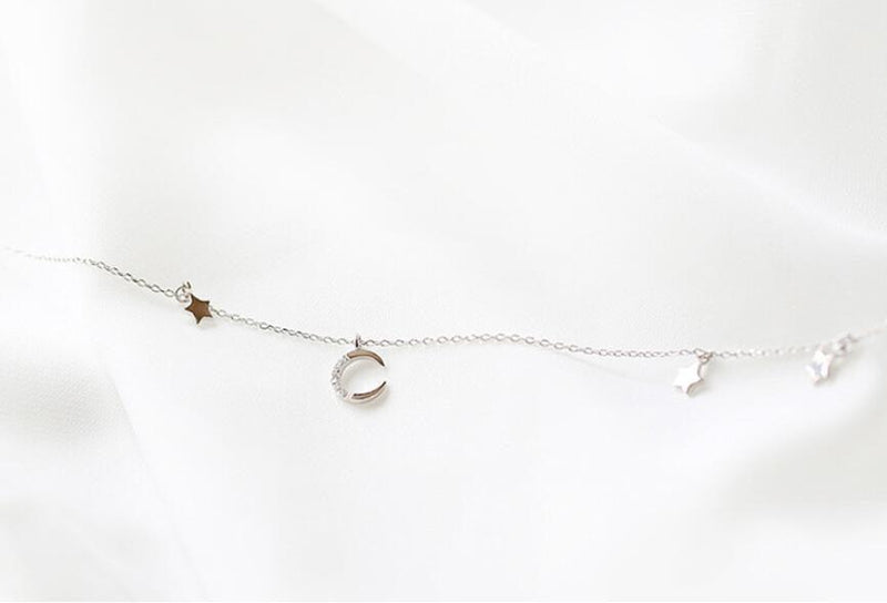 Lune et étoiles Sterling Silver Choker - RESTOCKED! - The Songbird Collection 