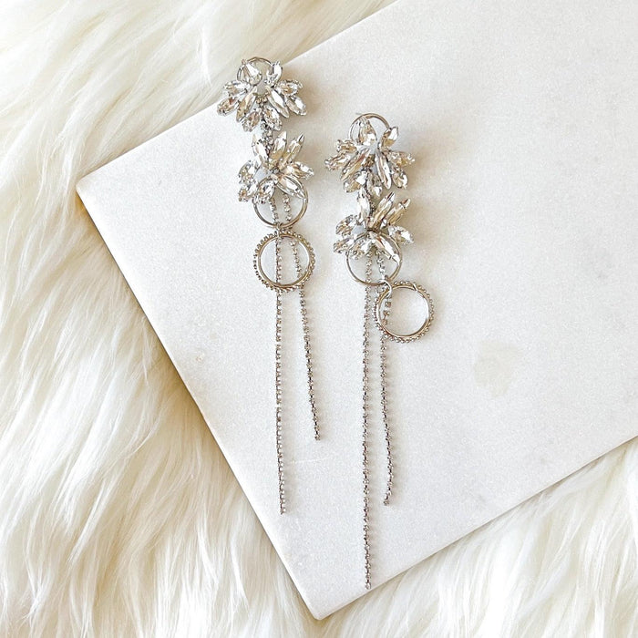 Amaryllis Rhinestone Earrings-Earrings-The Songbird Collection