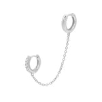 Lipa Chain Link Huggie Earring - 925 Sterling Silver-Earrings-The Songbird Collection