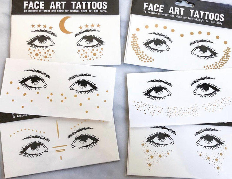 Metallic Face Temporary Tattoo Jewels - 11 Designs LOW STOCK!! - The Songbird Collection 