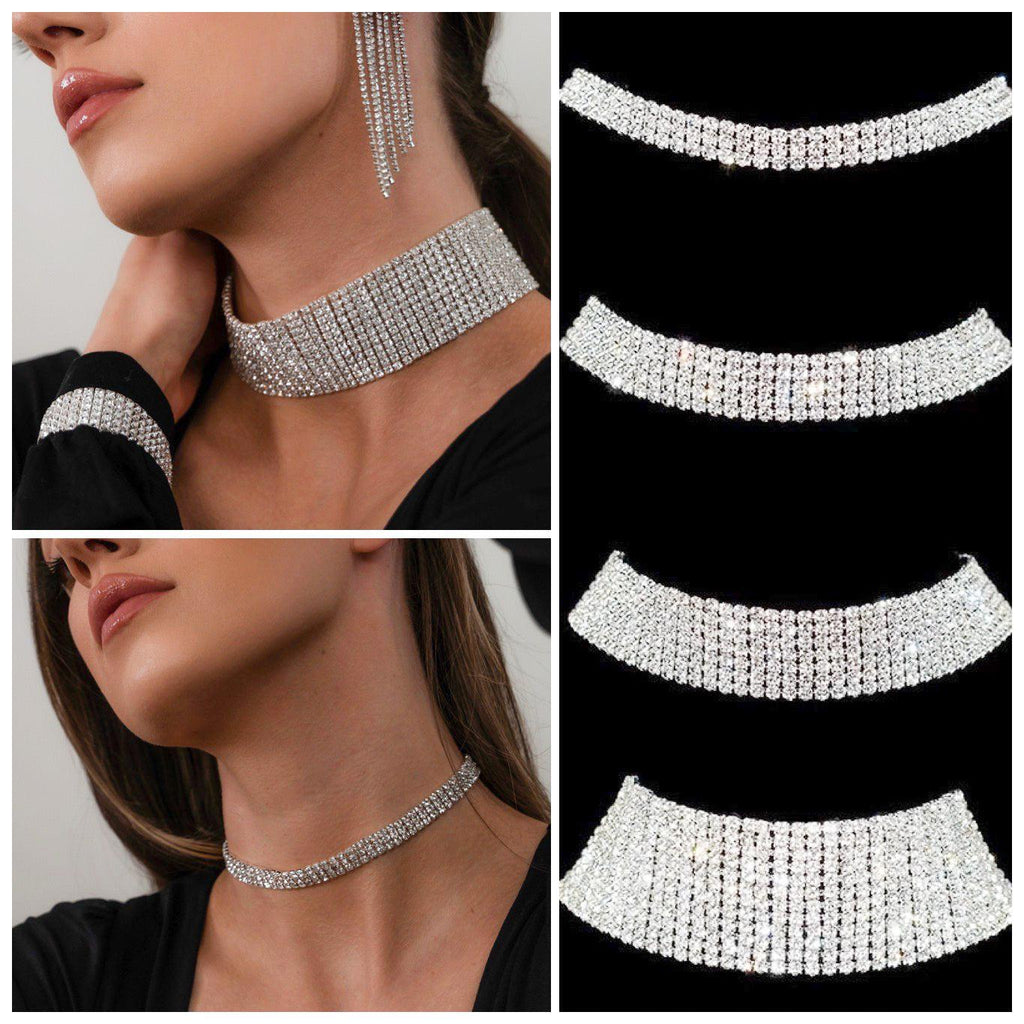 Reina Rhinestone Choker - 4 Sizes-Necklaces-The Songbird Collection
