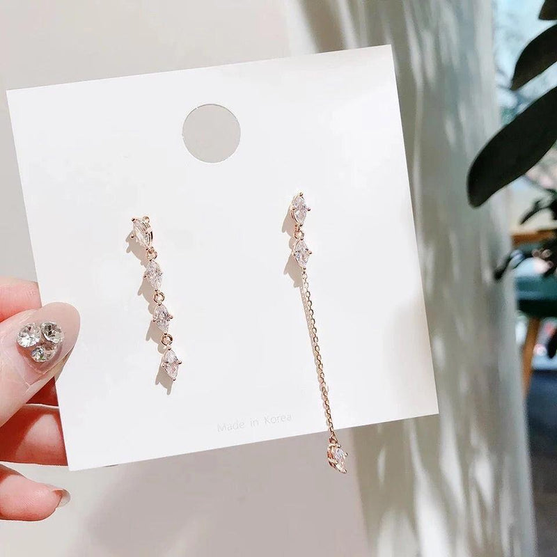 Cozette Asymmetric Crystal Drop Earrings - Low Stock & LAST CHANCE!! - The Songbird Collection 