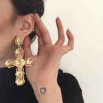 Golden Opulence Cross Earrings - 13 LEFT!! - The Songbird Collection 
