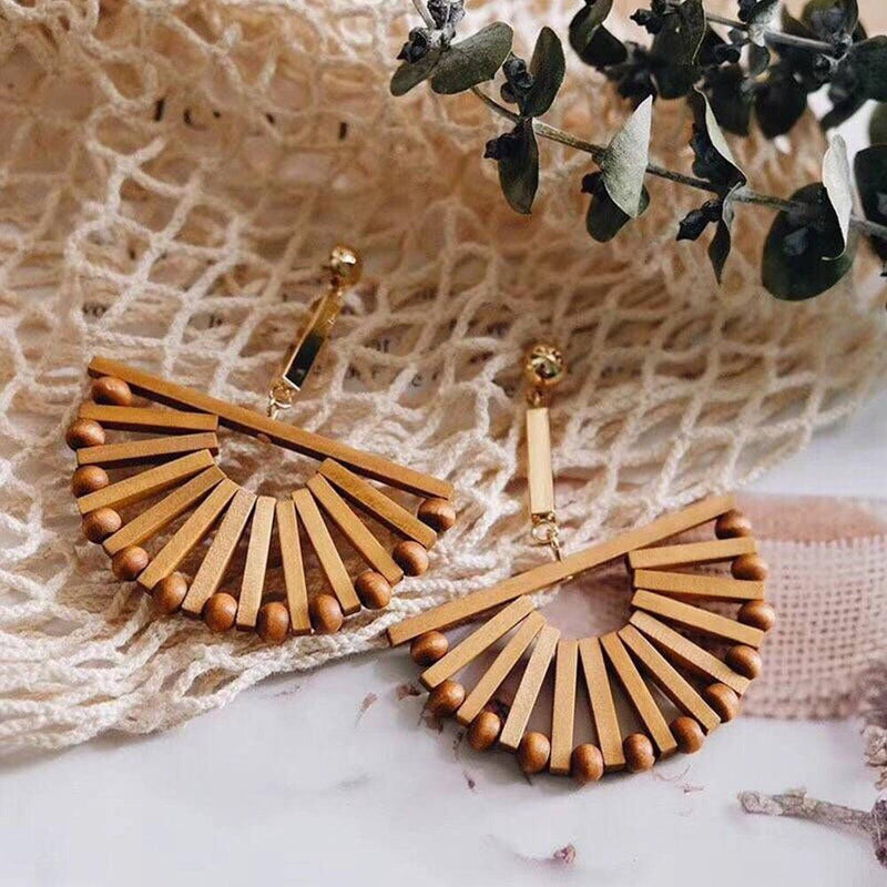 Costa Rica Wooden Statement Earrings - 2 LEFT!! - The Songbird Collection 