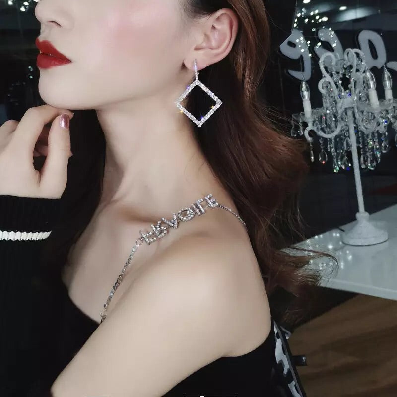 Heart 💜 Square Rhinestone Earrings - Almost ALL GONE! - The Songbird Collection 