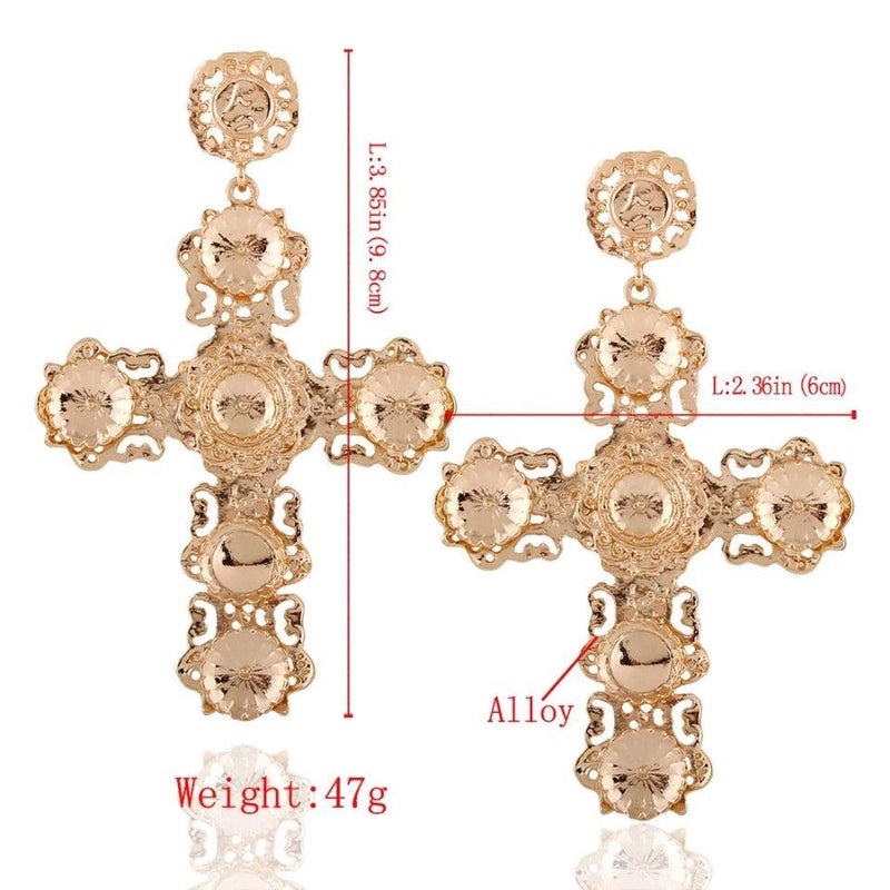 Golden Opulence Cross Earrings - 13 LEFT!! - The Songbird Collection 