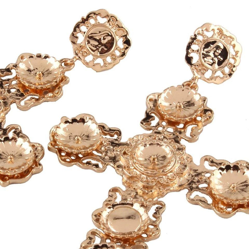Golden Opulence Cross Earrings - 13 LEFT!! - The Songbird Collection 