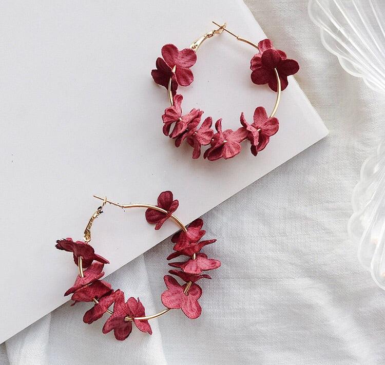 Anielle flower hoops Earrings - 4 Colors SELLING OUT!! - The Songbird Collection 