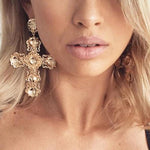 Golden Opulence Cross Earrings - 13 LEFT!! - The Songbird Collection 