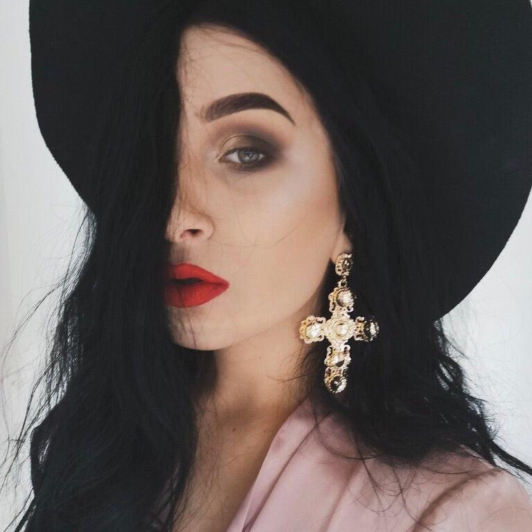 Golden Opulence Cross Earrings - 13 LEFT!! - The Songbird Collection 
